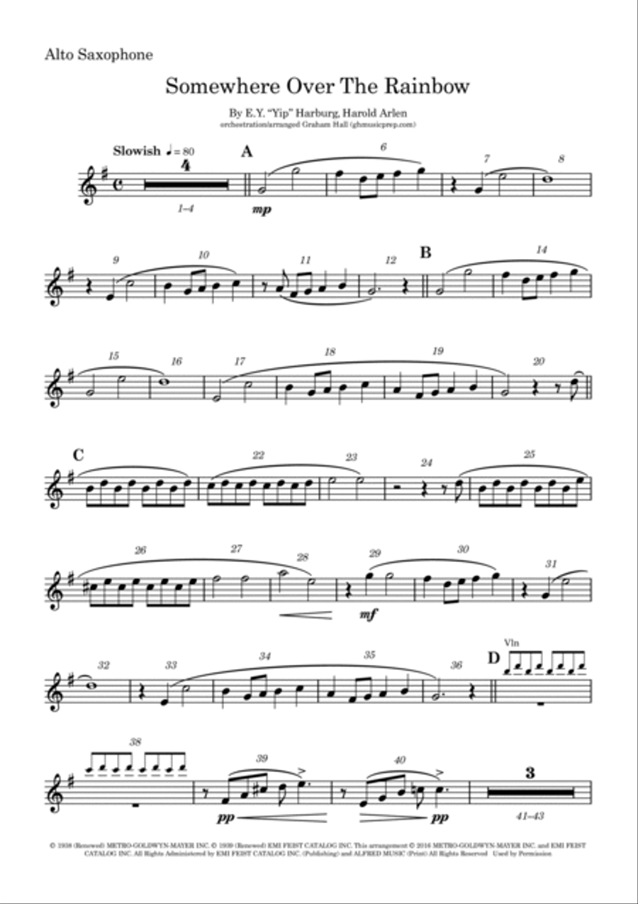 Over The Rainbow Small Ensemble scores gallery preview page 6