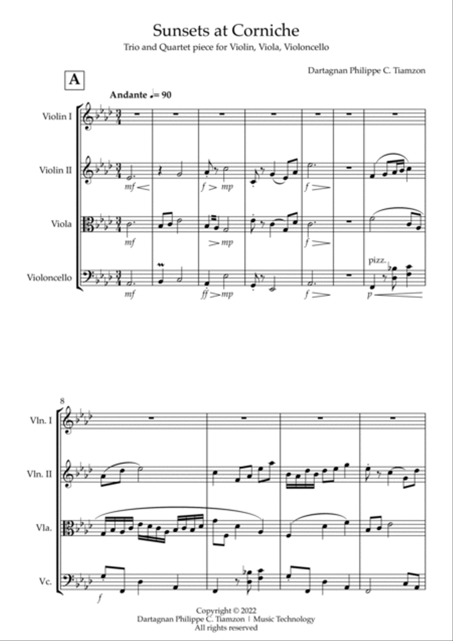Sunsets at Corniche String Quartet scores gallery preview page 3
