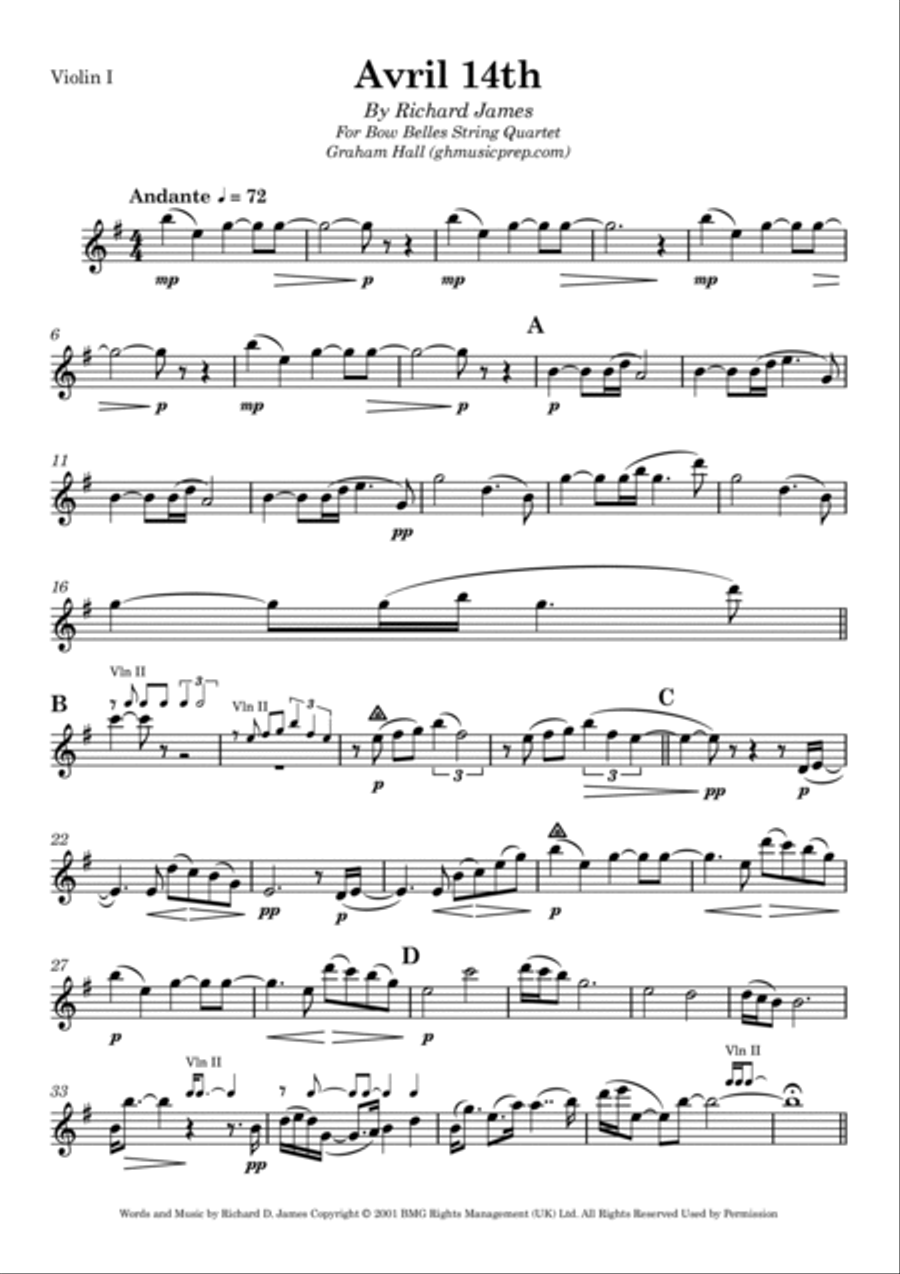 Avril 14th String Quartet scores gallery preview page 5