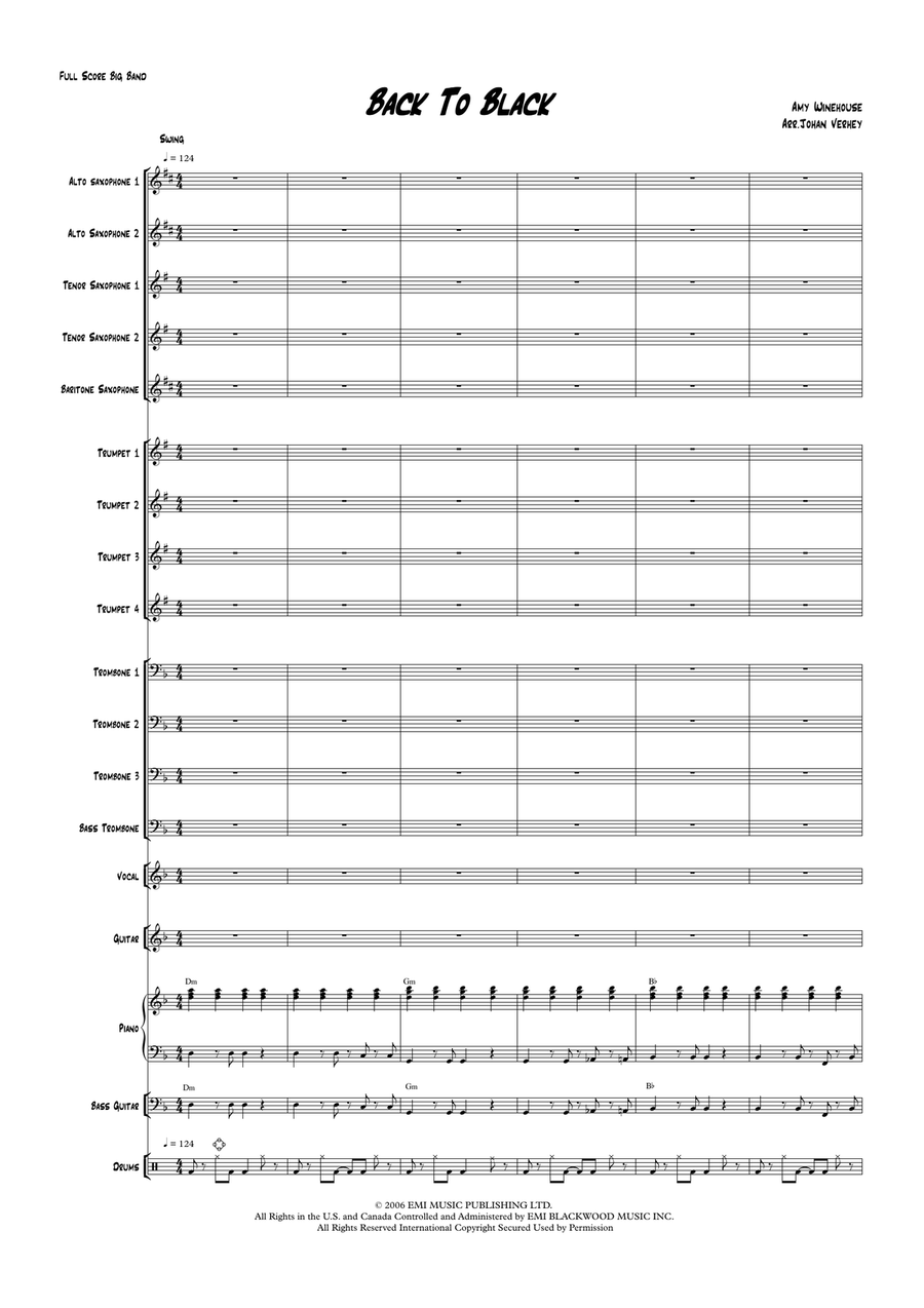 Back To Black Jazz Ensemble scores gallery preview page 1
