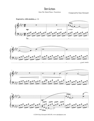 "Transitions" Solo Piano Sheet Music