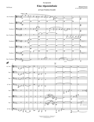 Eine Alpensinfonie - Excerpts for 8-part Trombone Ensemble