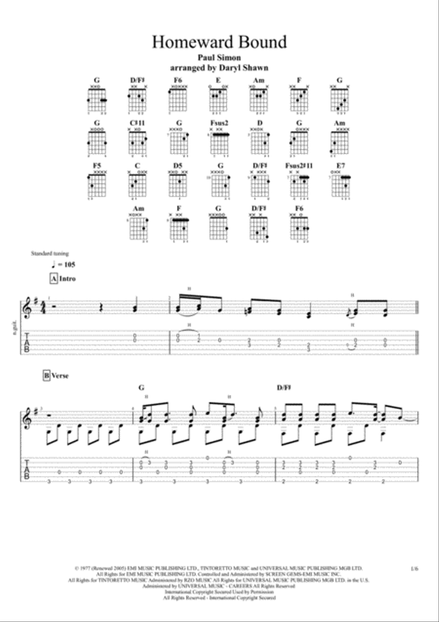 Homeward Bound Electric Guitar scores gallery preview page 2