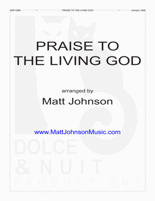 Book cover for Praise to the Living God-SATB choral work, a cappella