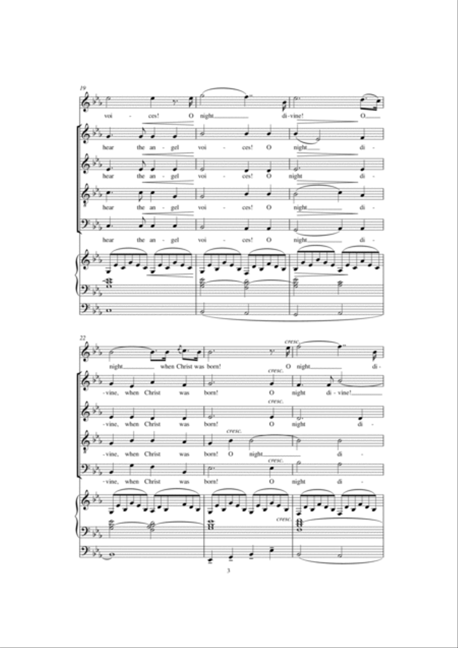 O Holy Night (arr. John E. West) 4-Part scores gallery preview page 3