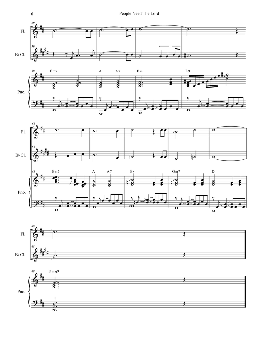 People Need The Lord People Need The Lord Woodwind Duet scores gallery preview page 6