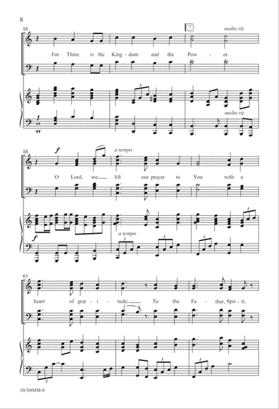 A Prayer of Grateful Praise 4-Part scores gallery preview page 8