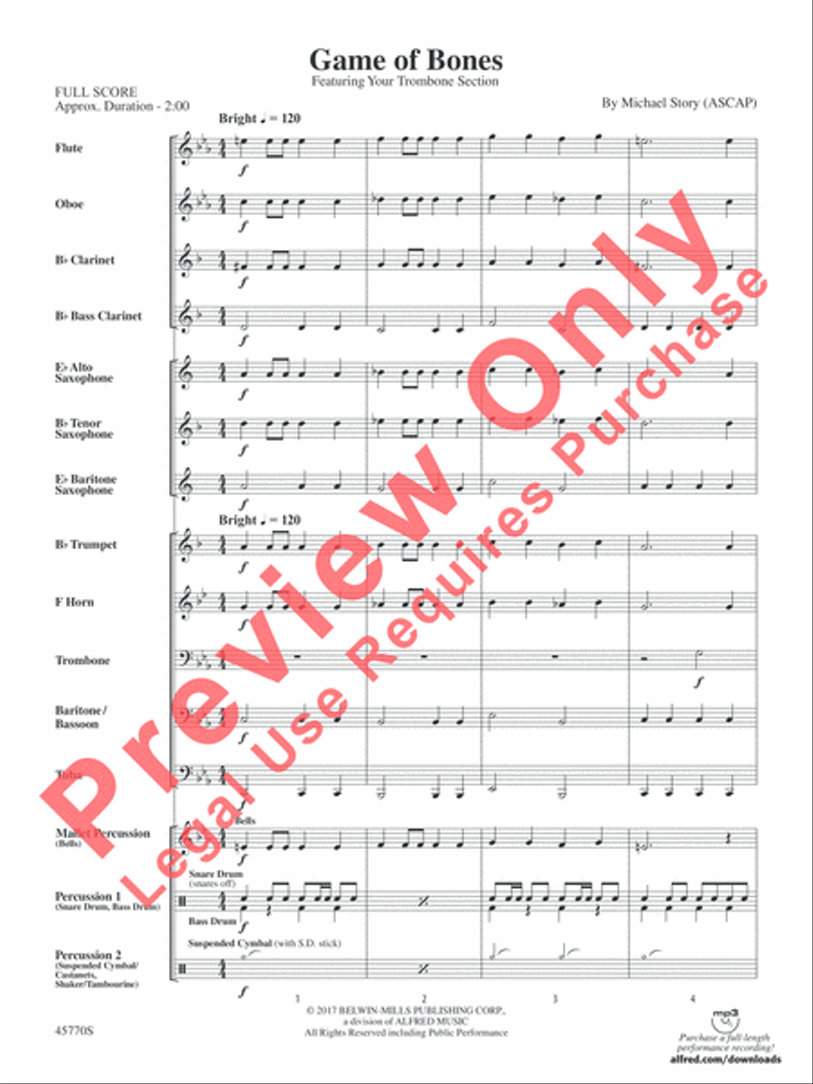 Game of Bones Concert Band scores gallery preview page 3