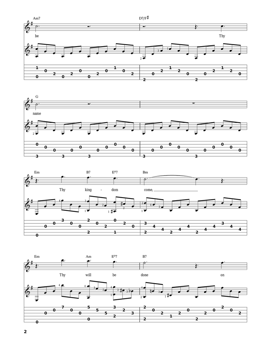 The Lord's Prayer The Lord's Prayer Acoustic Guitar scores gallery preview page 2