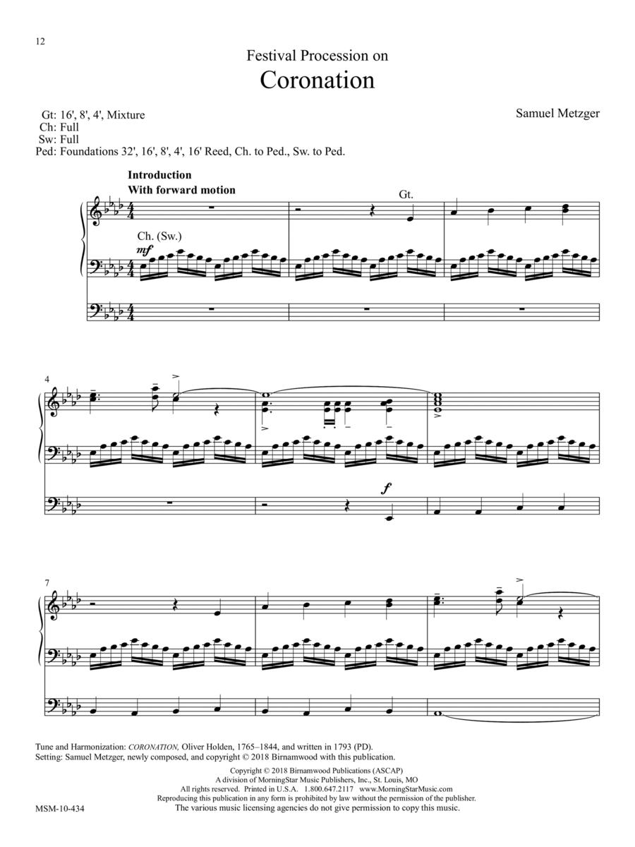 Coronation Organ scores gallery preview page 1