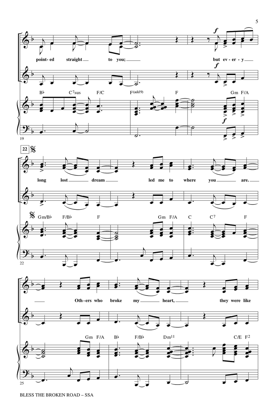 Bless The Broken Road SSA scores gallery preview page 3