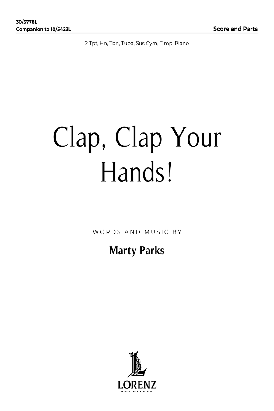 Clap, Clap Your Hands! - Brass Quintet Score and Parts (Digital Download) Brass Quintet scores gallery preview page 1
