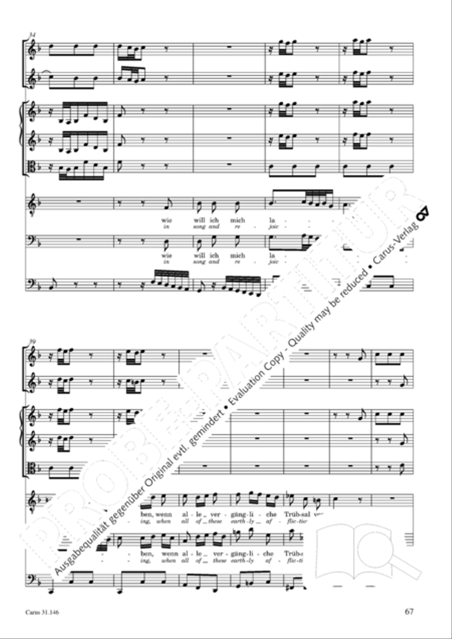 Through bitter tribulation we enter into God's kingdom (Wir mussen durch viel Trubsal in das Reich Gottes eingehen) 4-Part scores gallery preview page 68