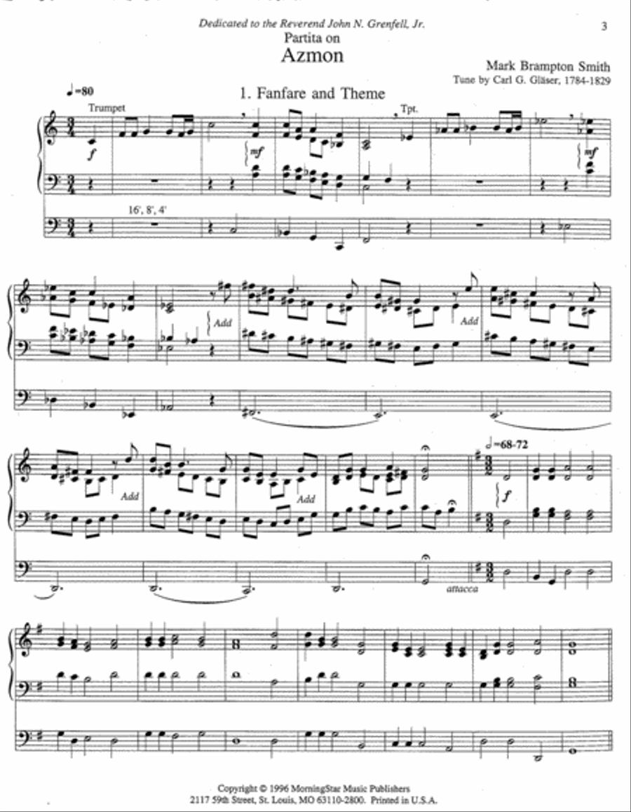 Partita on Azmon Organ scores gallery preview page 2