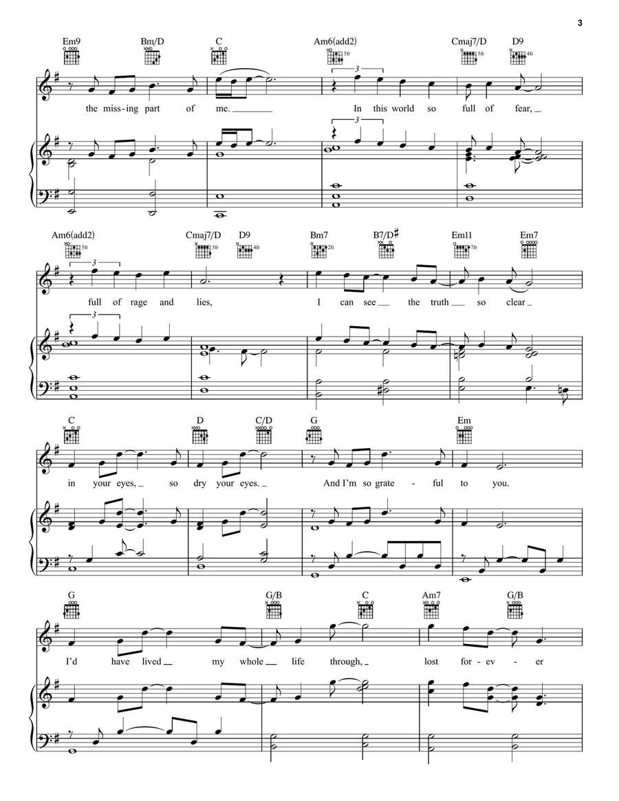 If I Never Knew You (End Title) (from Pocahontas) Acoustic Guitar scores gallery preview page 3