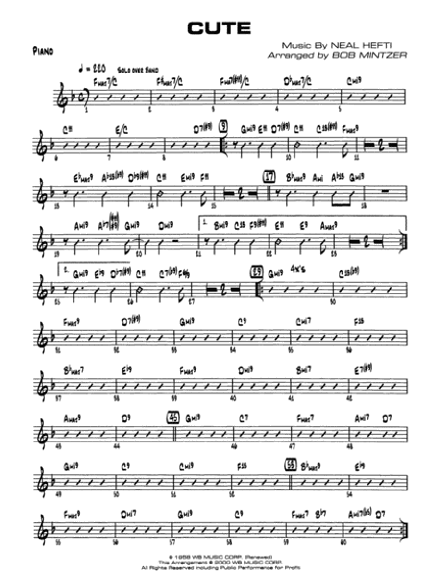 Cute: Piano Accompaniment Jazz Ensemble scores gallery preview page 1