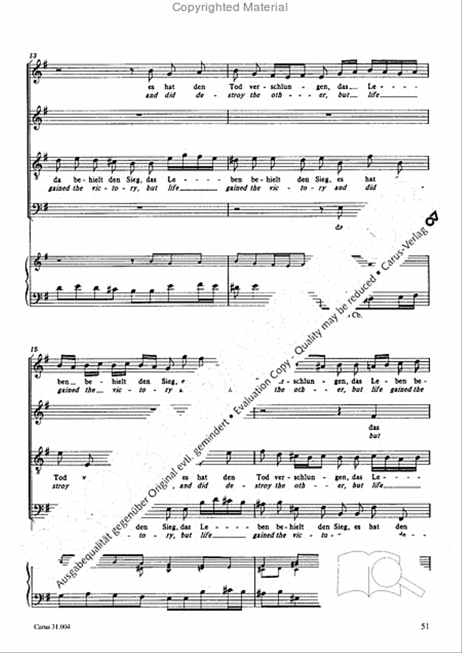 Christ lay in death's cold prison (Christ lag in Todesbanden) 4-Part scores gallery preview page 49