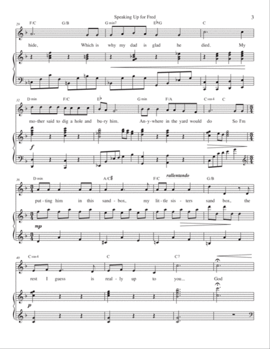Speaking Up For Fred Voice scores gallery preview page 3