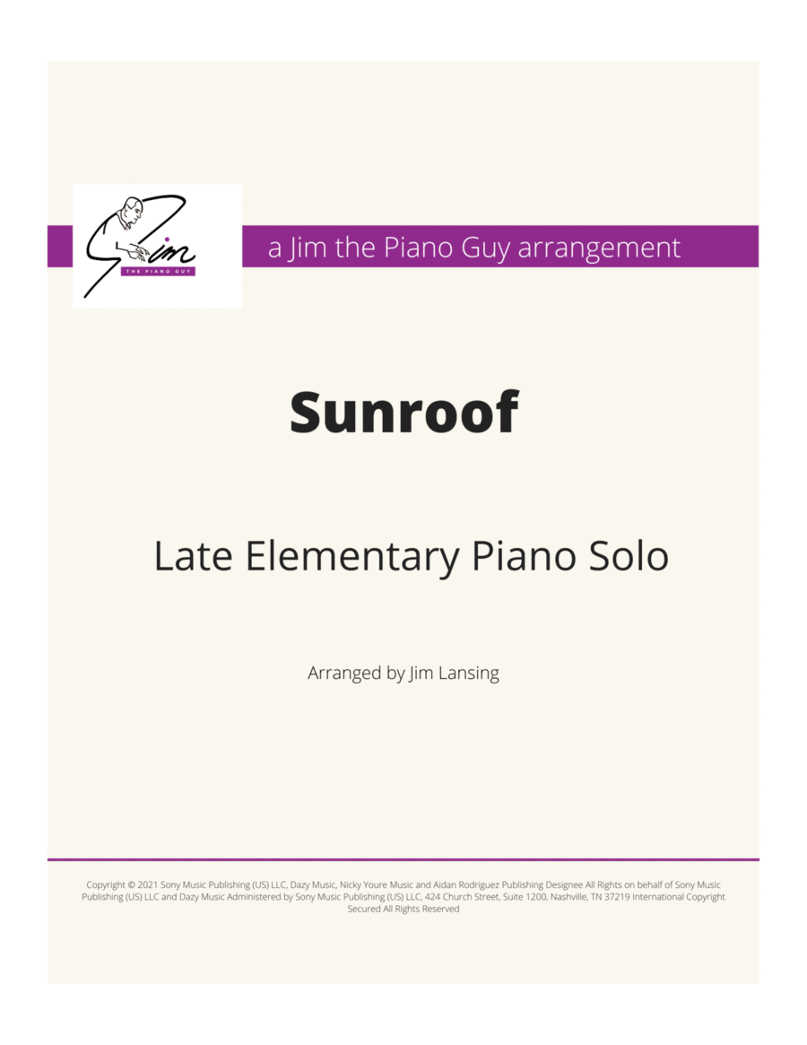 Sunroof Sunroof Piano Method scores gallery preview page 1