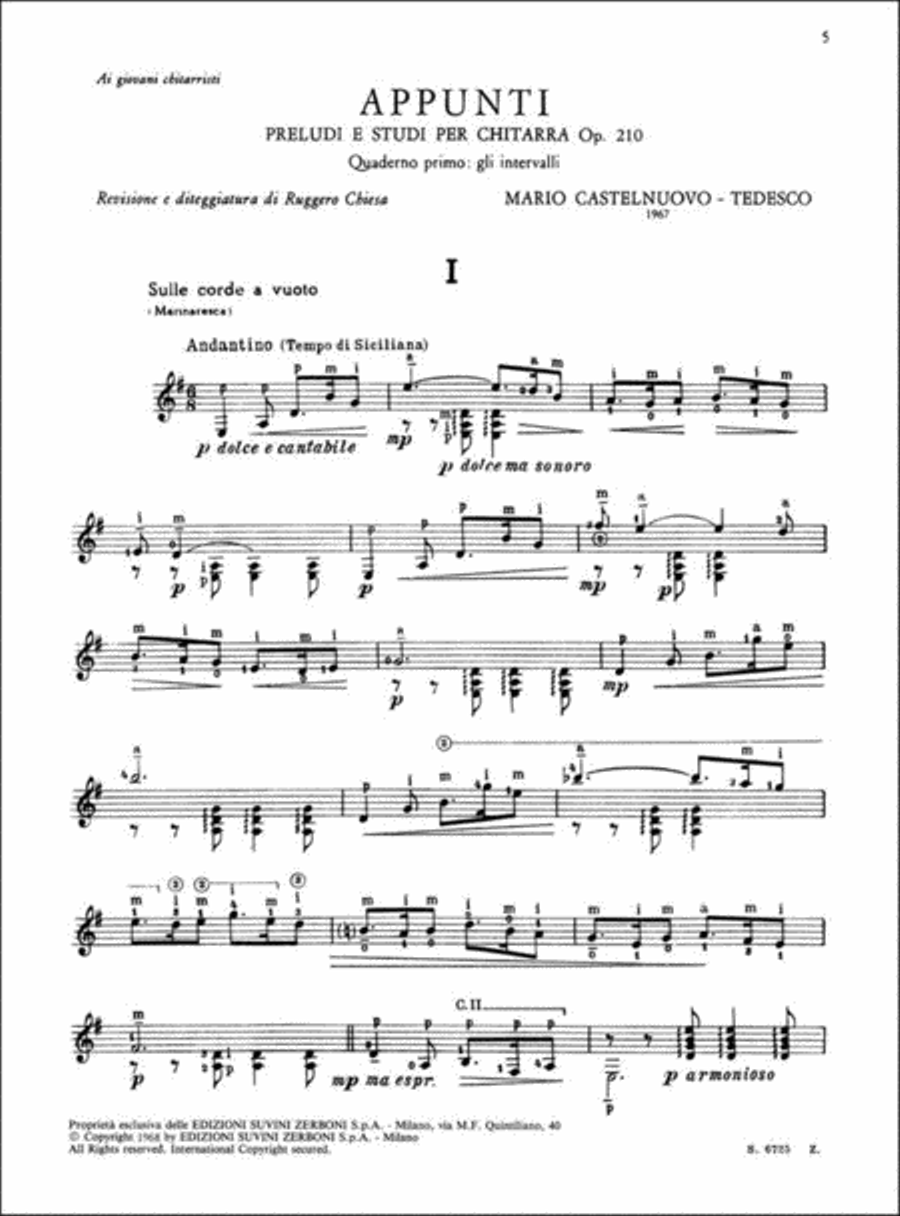 Appunti Op. 210 Parte 1 Gli Intervalli for Guitar Classical Guitar scores gallery preview page 2