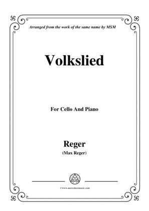 Book cover for Reger-Volkslied,for Cello and Piano