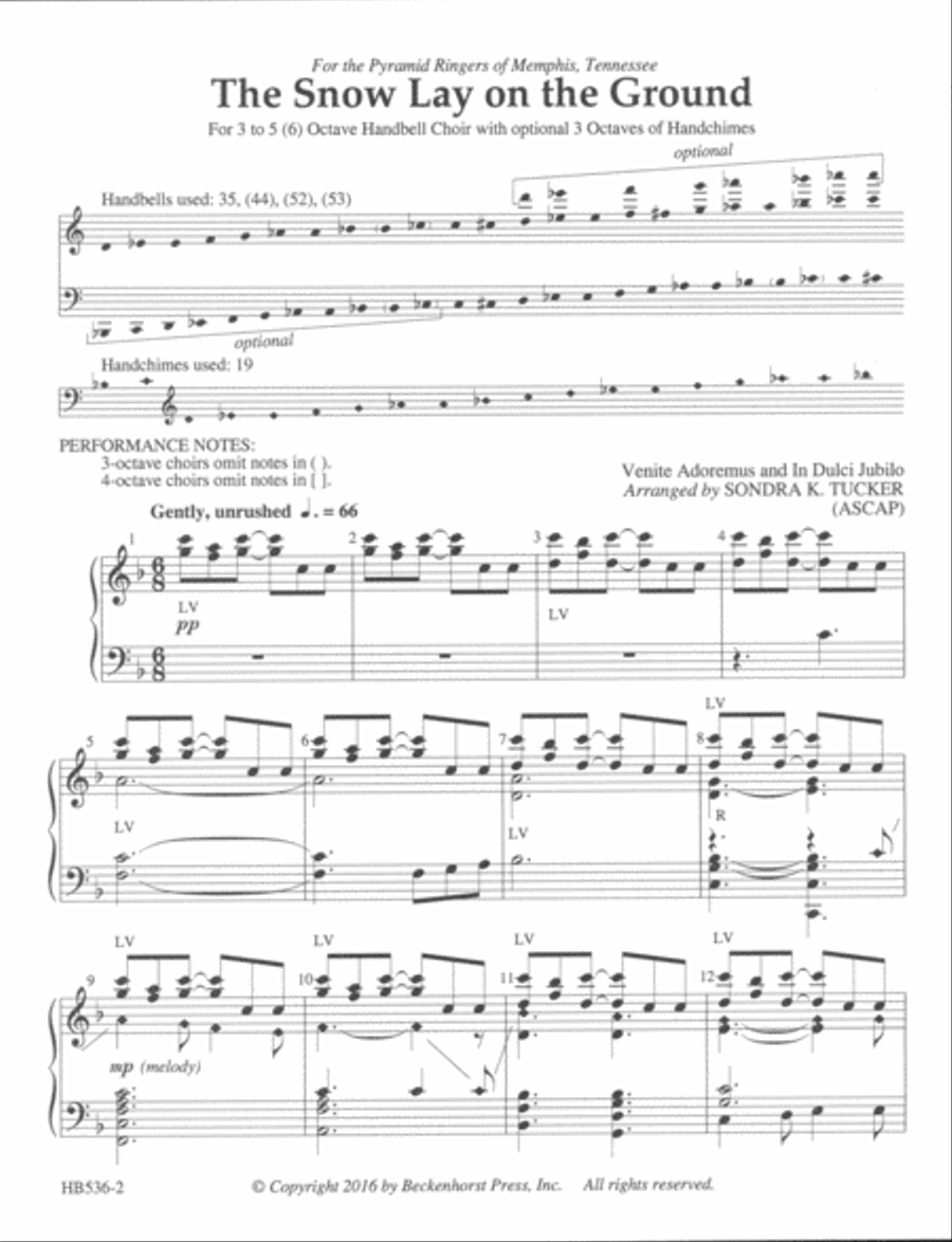 The Snow Lay on the Ground - Tucker Handbell Choir scores gallery preview page 2