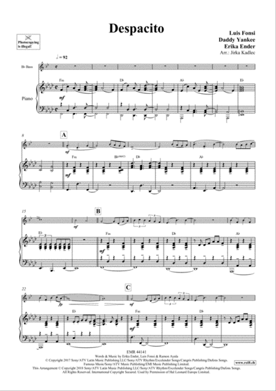 Despacito Voice Solo scores gallery preview page 4
