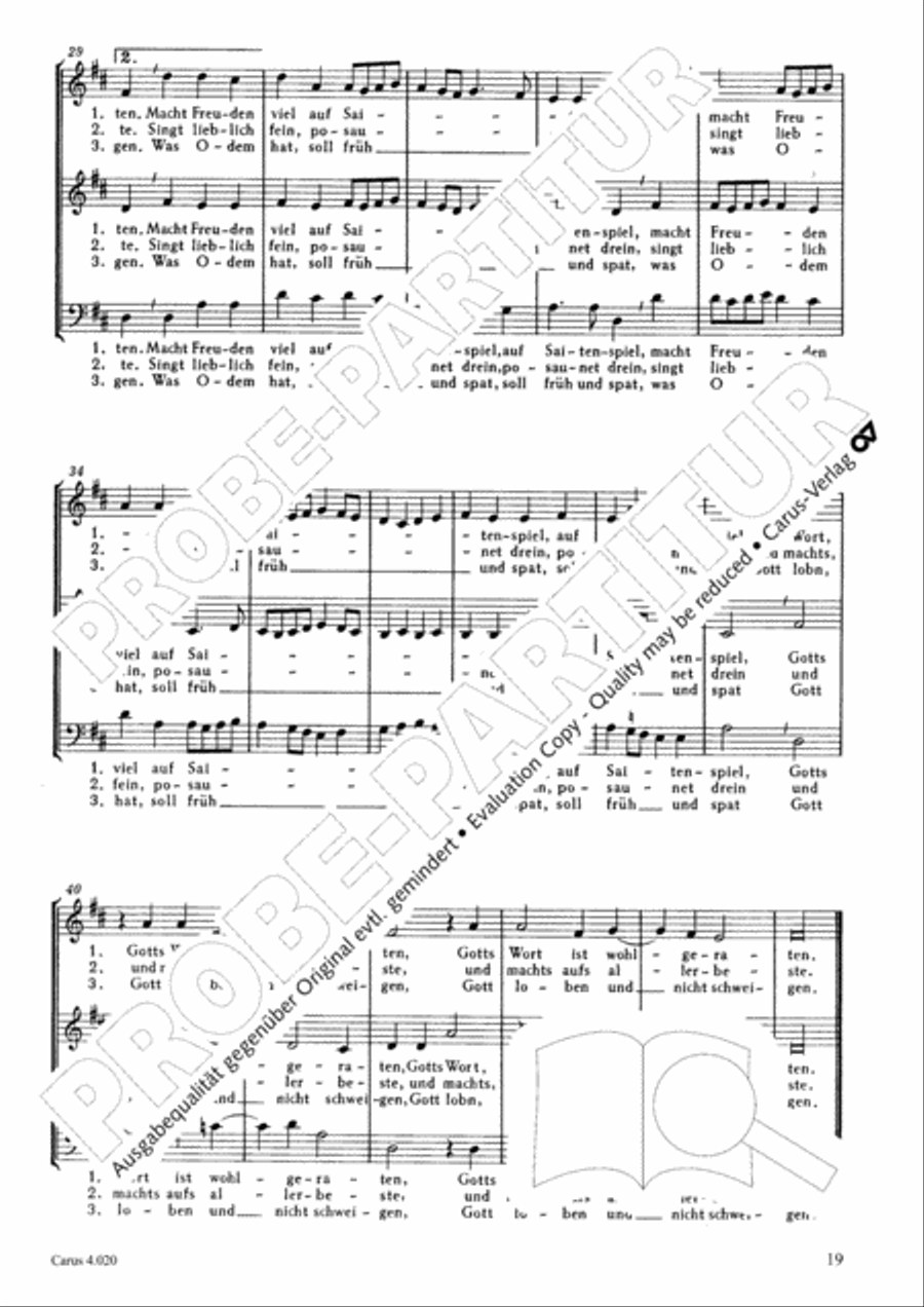 Calvisius: Tricinia. Psalmen und Motetten zu drei Stimmen Choir scores gallery preview page 20