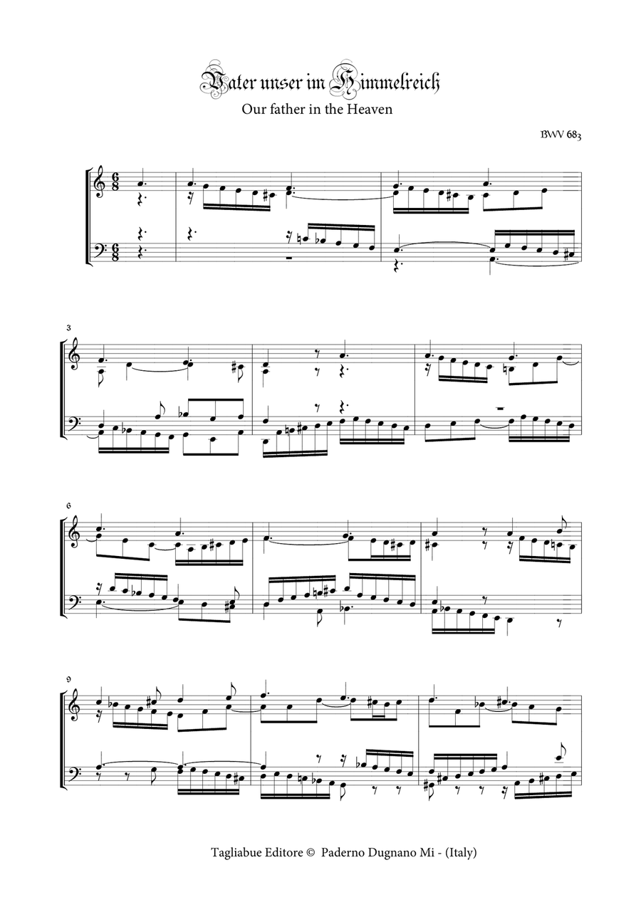 VATER UNSER IM HIMMELREICH - BWV 683 - For Organ Organ Solo scores gallery preview page 1