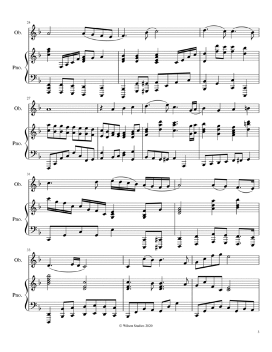 Abide With Me--oboe solo Piano scores gallery preview page 3