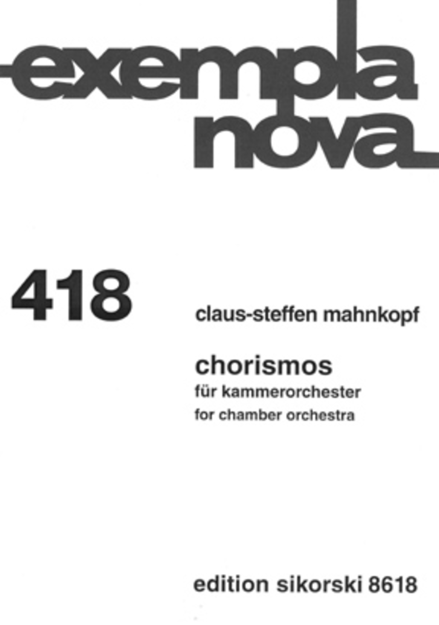 Chorismos For Chamber Orchestra Study Score