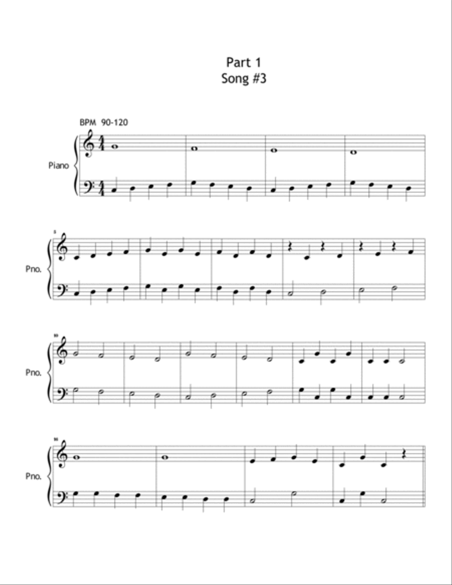 Piano songs in C position part 1 Piano Method scores gallery preview page 4