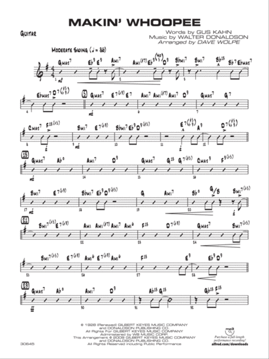 Makin' Whoopee: Guitar Jazz Ensemble scores gallery preview page 1