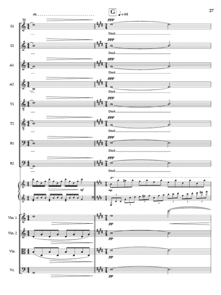 Dark & Luminous Night (Full Score and Parts)