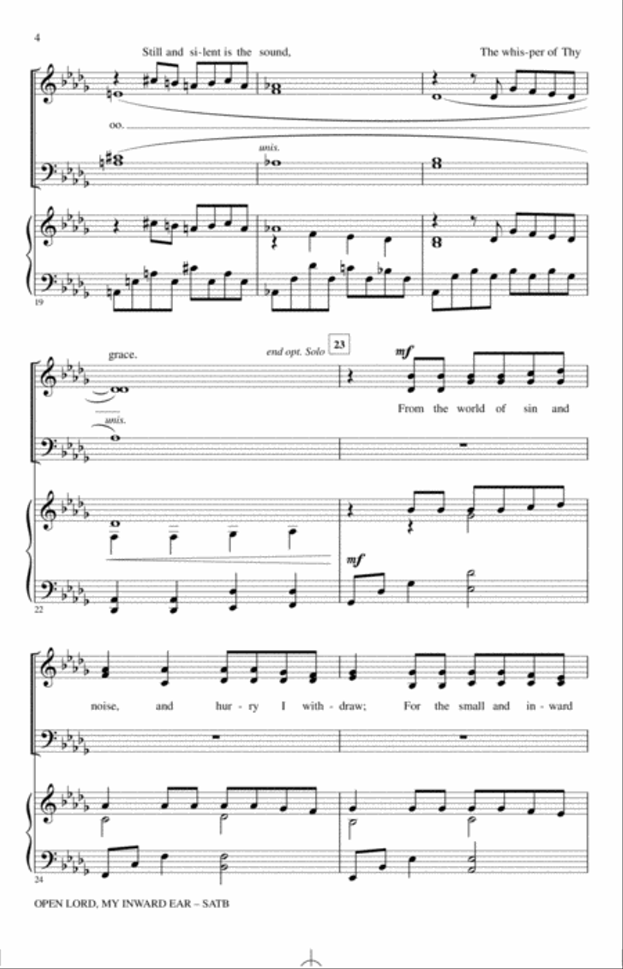 Open Lord, My Inward Ear 4-Part scores gallery preview page 3