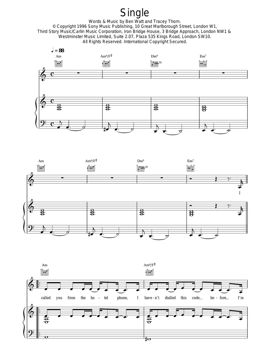 Single Piano, Vocal, Guitar scores gallery preview page 1