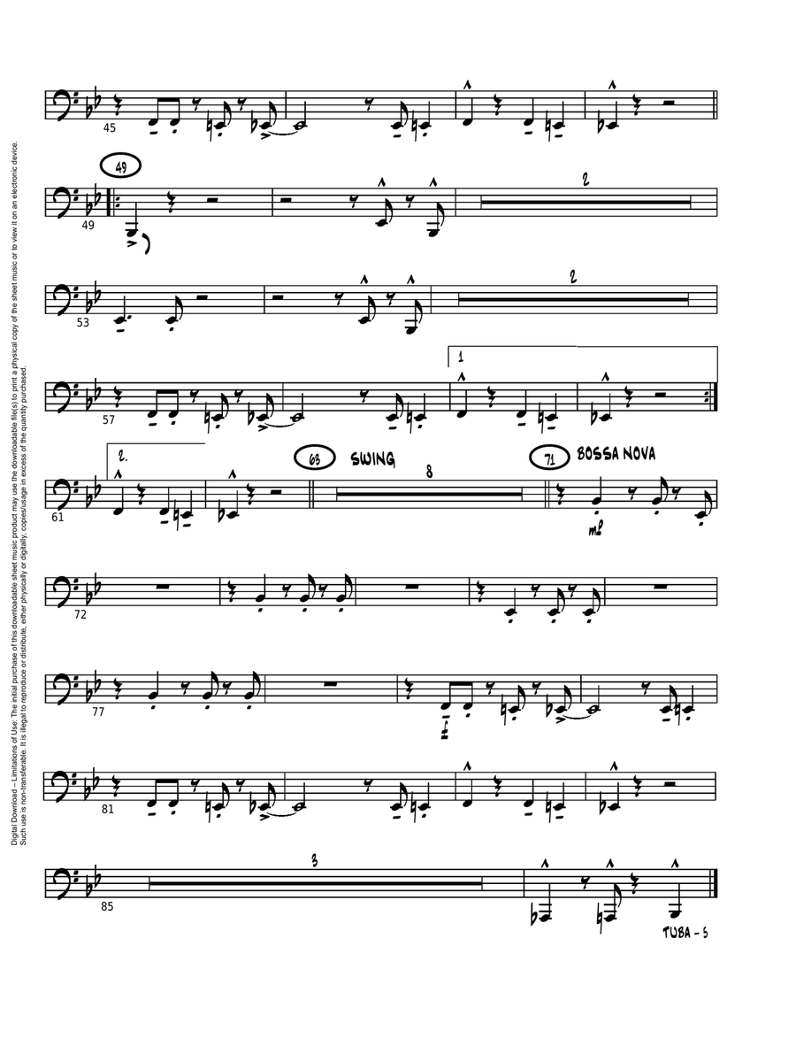 Aebersold Jazz Ensemble, Vol. 1 - Tuba (Digital Download) Jazz Ensemble scores gallery preview page 5