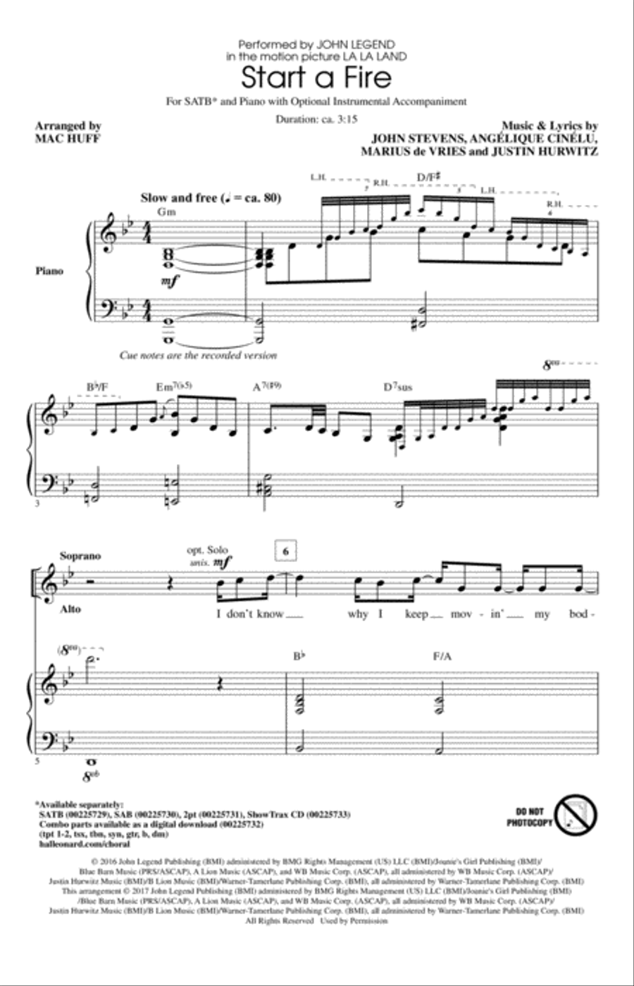 Start A Fire 4-Part scores gallery preview page 1