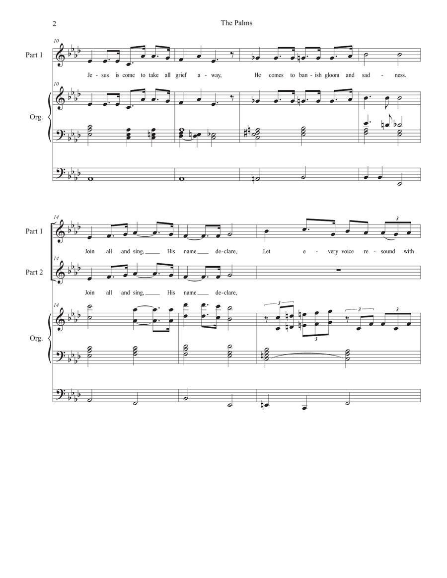 The Palms (2-part choir) (Easy Choir Version) 2-Part scores gallery preview page 2