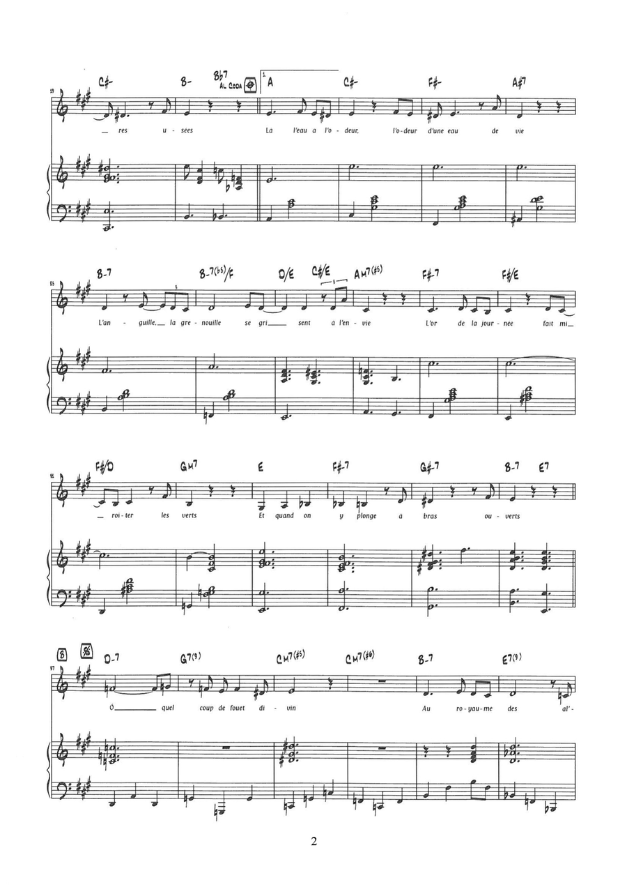 Eau Douce Piano, Vocal scores gallery preview page 2