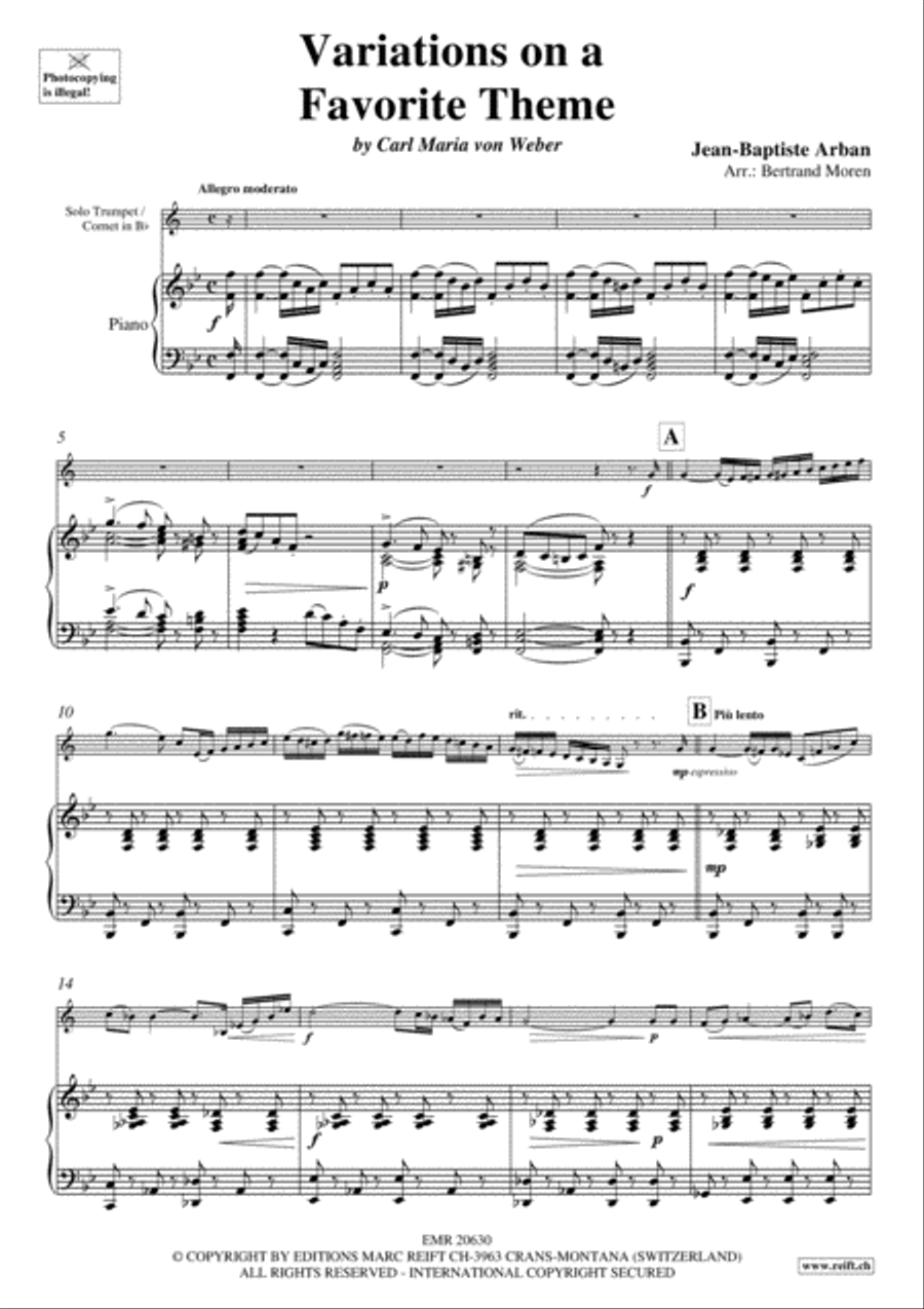 Variations on a Favorite Theme Cornet scores gallery preview page 3