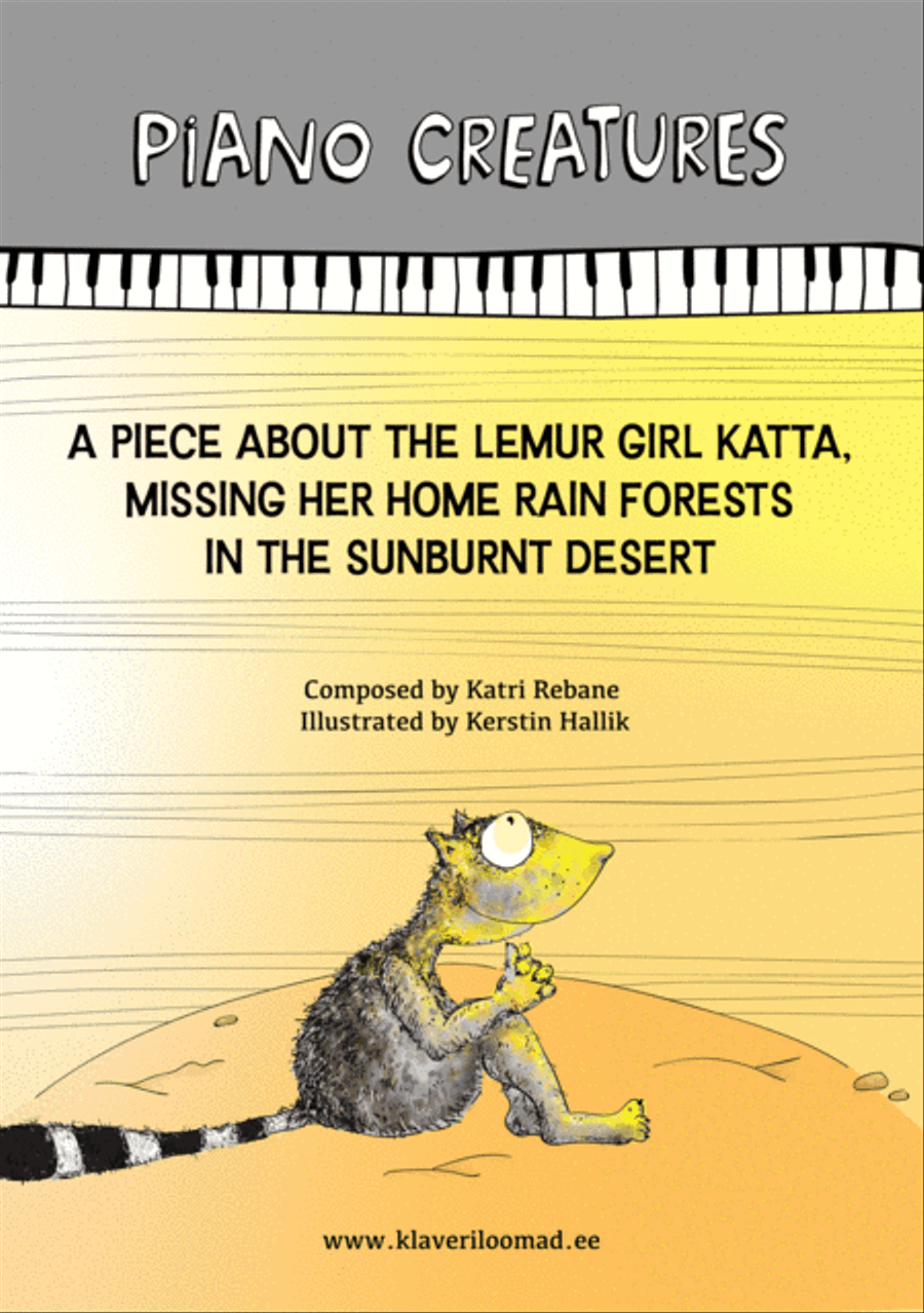 Piano Creatures. A Piece About the Lemur Girl Katta Easy Piano scores gallery preview page 1