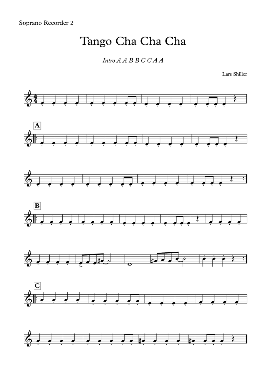 Tango Cha Cha Cha Recorder scores gallery preview page 3