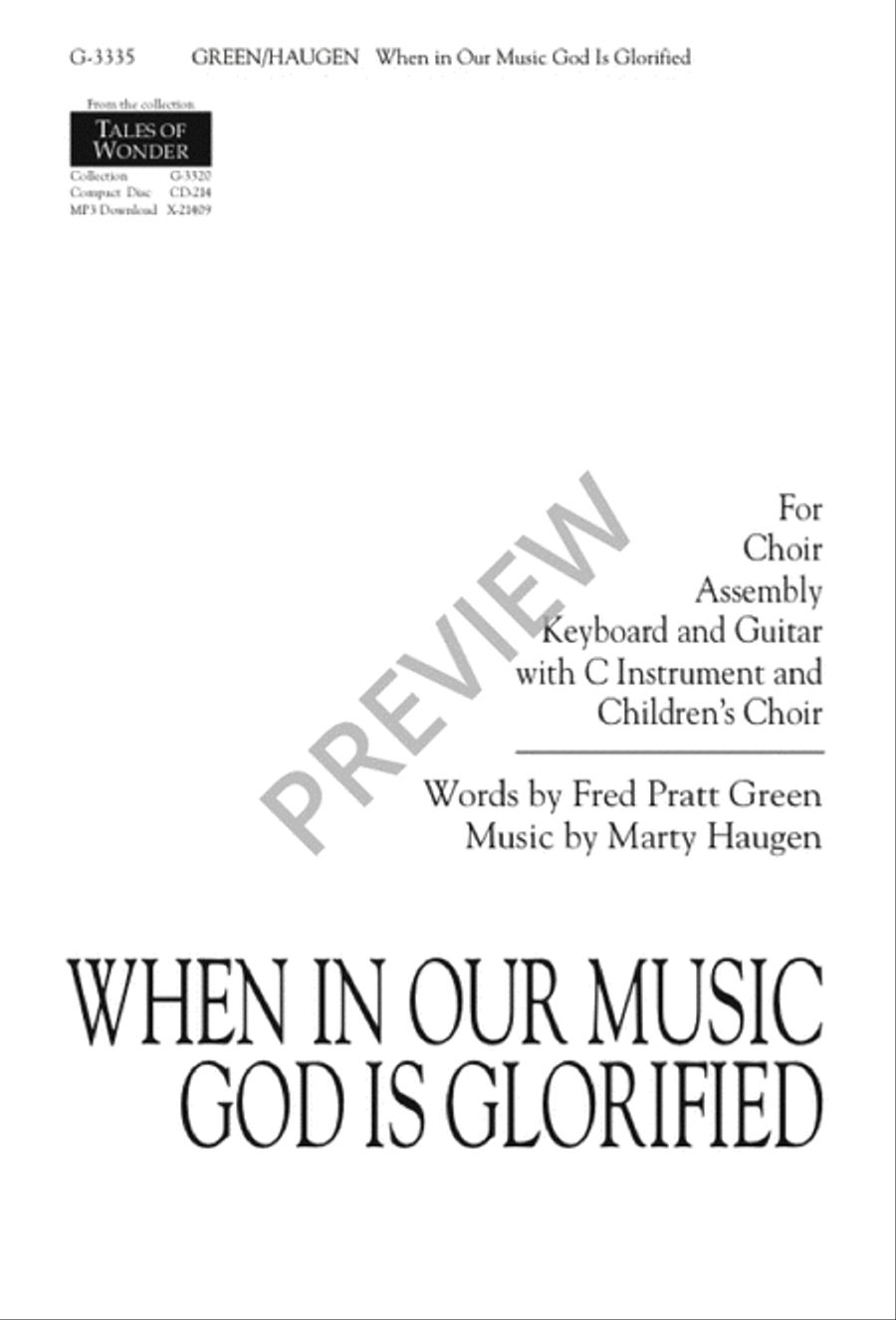 When, in Our Music, God Is Glorified 4-Part scores gallery preview page 2