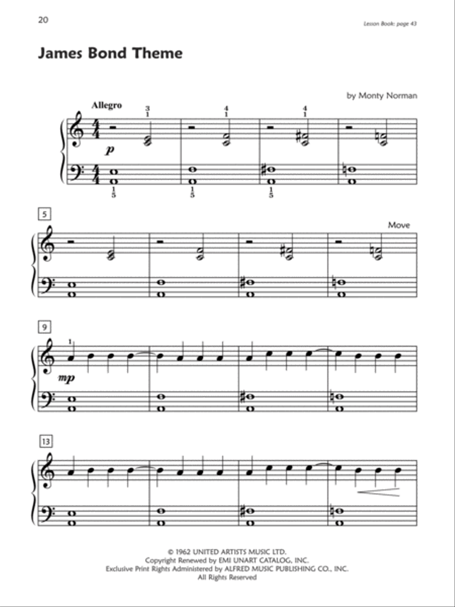Premier Piano Course Pop and Movie Hits, Book 2A Piano Method scores gallery preview page 5