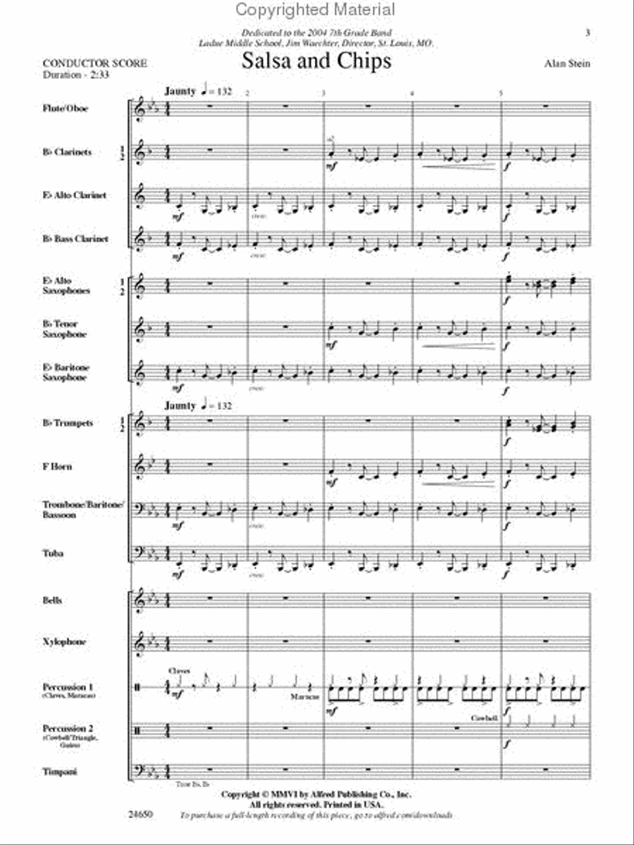 Salsa and Chips Salsa and Chips Concert Band scores gallery preview page 2