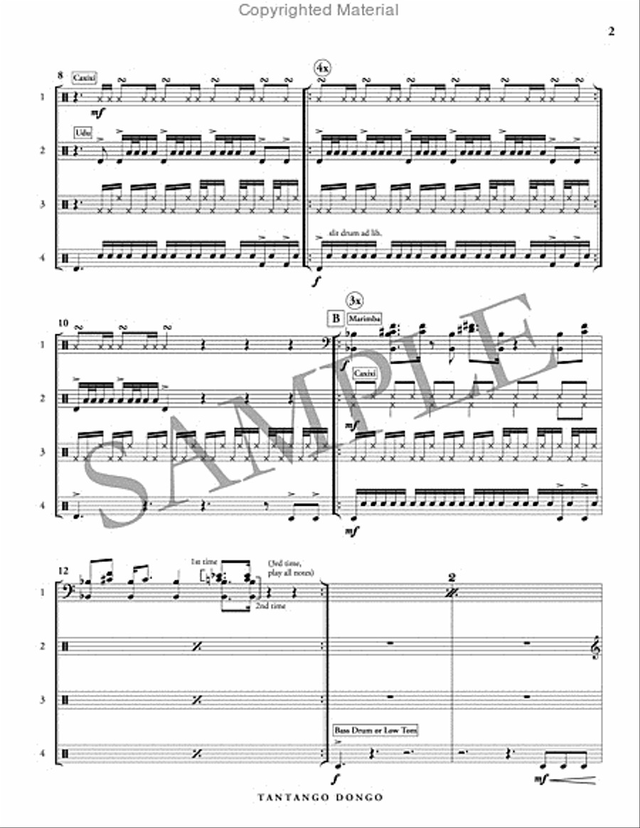 Tantango Dongo Percussion Ensemble scores gallery preview page 3