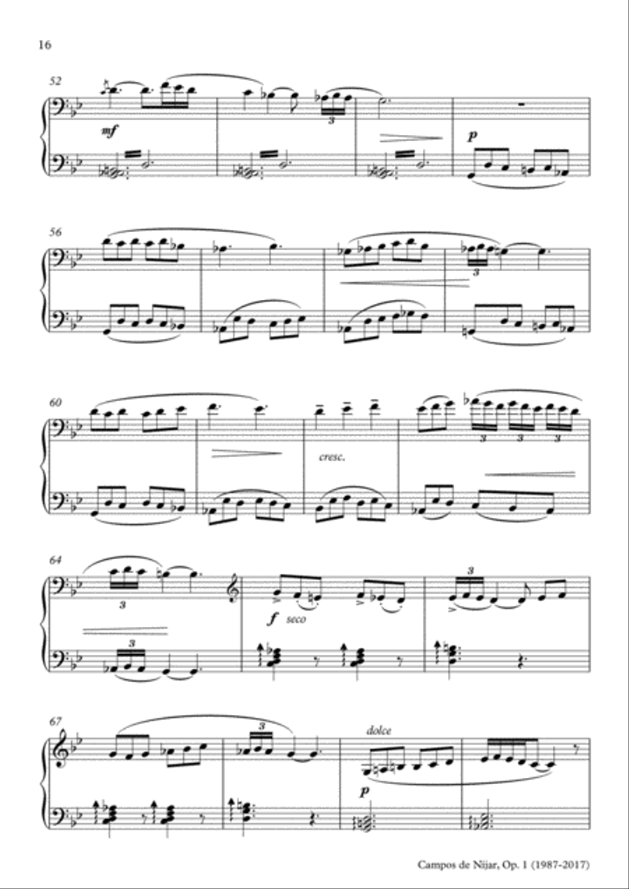 Campos de Níjar, Op.1 - III. El Retiro ('Al atardecer') (2017) Piano Solo scores gallery preview page 4