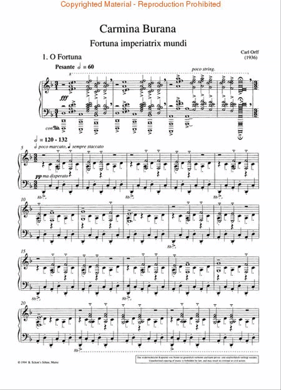 Carmina Burana Piano Solo scores gallery preview page 2