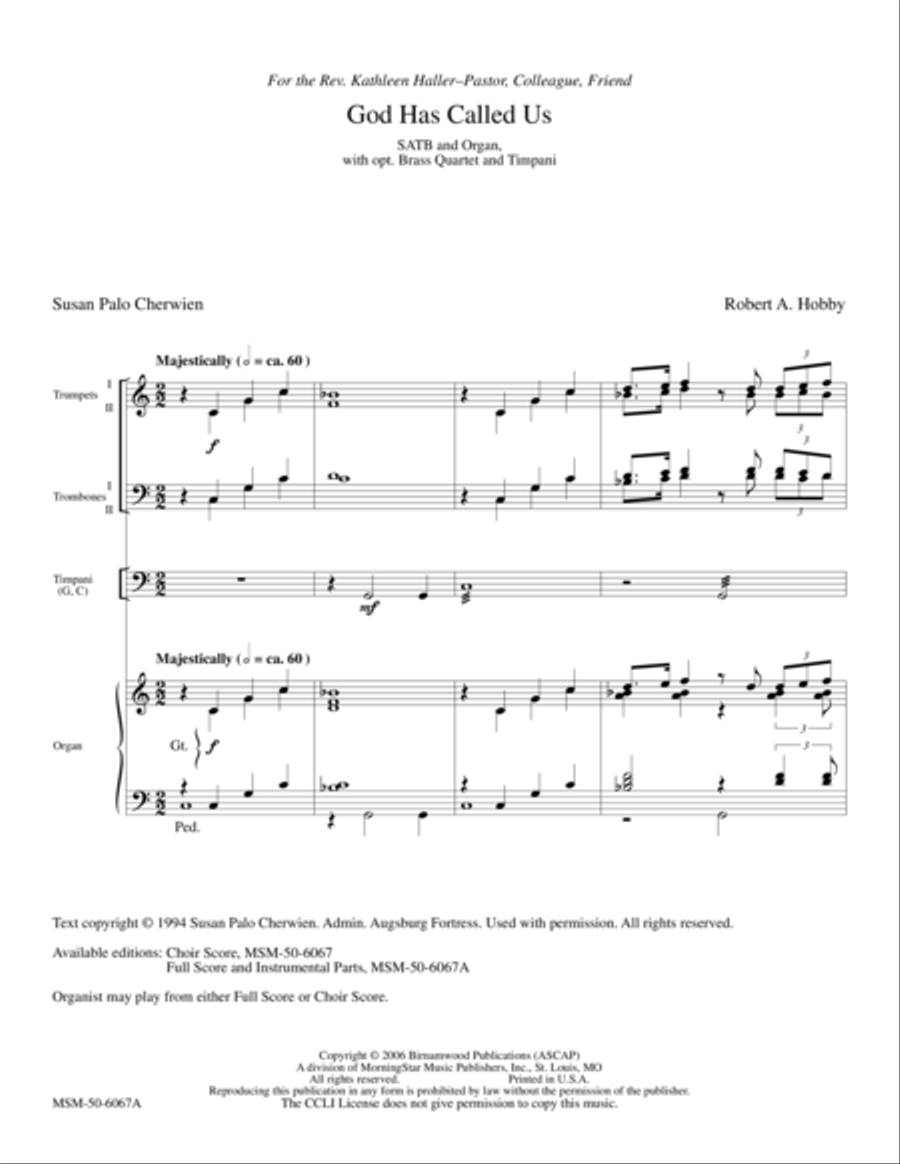 God Has Called Us Choir scores gallery preview page 1
